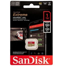 Флеш карта microSDXC SanDis 1024GBEXTREME Class 10, UHS-I, W130, R 190 МБ/с, <SDSQXAV-1T00-GN6MN> без адаптера на SD