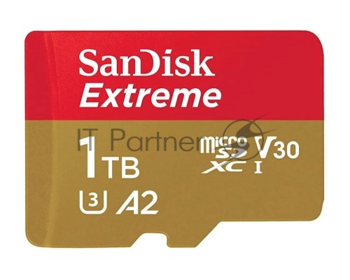 Флеш карта microSDXC SanDis 1024GBEXTREME Class 10, UHS-I, W130, R 190 МБ/с, <SDSQXAV-1T00-GN6MN> без адаптера на SD