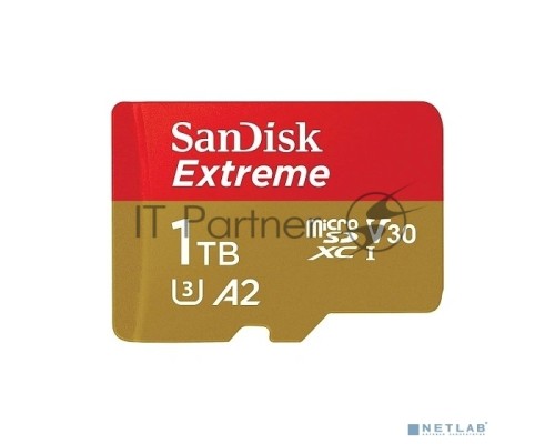 Флеш карта microSDXC SanDis 1024GBEXTREME Class 10, UHS-I, W130, R 190 МБ/с, <SDSQXAV-1T00-GN6MN> без адаптера на SD