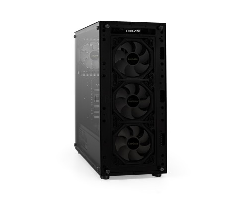 Компьютерный корпус Miditower ExeGate i3 BASE-NPX600 (ATX, БП 600NPX с вент. 12 см, с окном, 1*USB+1*USB3.0, аудио, 4 вент. 12см с RGB подсветкой)