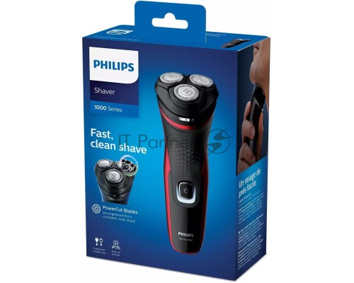 Бритва роторная Philips S1333/41 питан.:элек.сеть/аккум. черный/красный