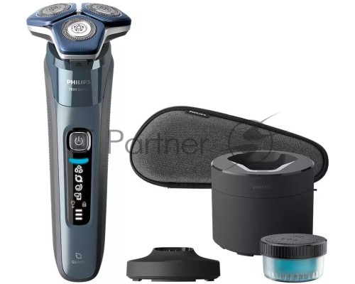 Бритва роторная Philips S7882/55 питан.:элек.сеть/аккум. синий/серебристый
