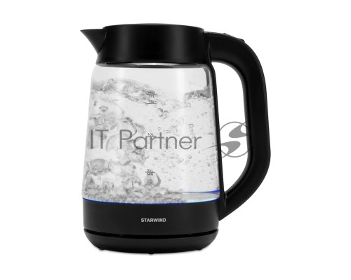 Чайник электрический Starwind SKG4030 1.7л. 2200Вт черный (корпус: стекло)