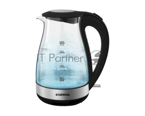 Чайник электрический Starwind SKP3039 1.7л. 2200Вт черный (корпус: стекло)