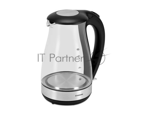 Чайник электрический Starwind SKP3039 1.7л. 2200Вт черный (корпус: стекло)