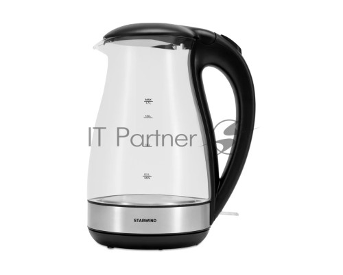 Чайник электрический Starwind SKP3039 1.7л. 2200Вт черный (корпус: стекло)