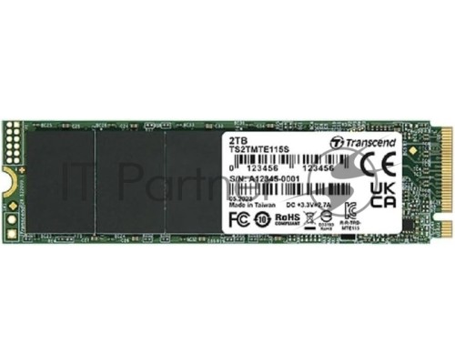 Накопитель SSD Transcend PCI-E 3.0 x4 2TB TS2TMTE115S 115S M.2 2280 0.2 DWPD