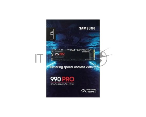 Накопитель SSD Samsung 990 PRO 1TB , M.2(22x80mm), NVMe 2.0, PCIe 4.0 x4, V-NAND TLC, R/W 7450/6900MB/s, IOPs 1 200 000/1 550 000, DRAM buffer 1024MB, TBW 600, DWPD 0.33, with Heatsink (12 мес.)