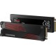 Накопитель SSD Samsung 990 PRO 1TB , M.2(22x80mm), NVMe 2.0, PCIe 4.0 x4, V-NAND TLC, R/W 7450/6900MB/s, IOPs 1 200 000/1 550 000, DRAM buffer 1024MB, TBW 600, DWPD 0.33, with Heatsink (12 мес.)