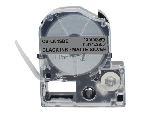 Картридж ленточный Cactus CS-LK4SBE черный, 12мм, 9м для Epson LW300/LW400/LW700/LW600P/LW1000P/K400/Z700/Z900