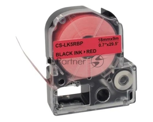 Картридж ленточный Cactus CS-LK5RBP черный, 18мм, 9м для Epson LW400/LW700/LW600P/LW1000P/K400/Z700/Z900