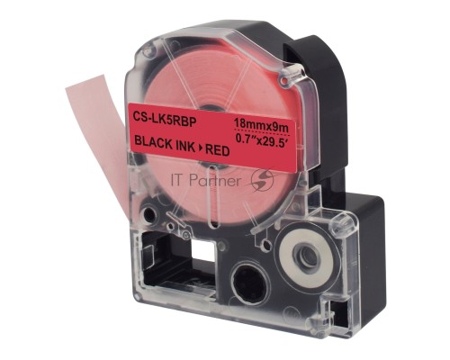 Картридж ленточный Cactus CS-LK5RBP черный, 18мм, 9м для Epson LW400/LW700/LW600P/LW1000P/K400/Z700/Z900