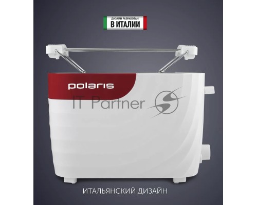 Тостер Polaris PET0720 белый-красный 700Вт
