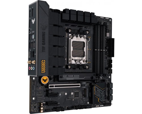 Материнская плата ASUS TUF GAMING B650M-E WIFI, AM5, AMD B650, 4xDDR5, 4xSATA, 2xM.2, 1xPCI-E 4.0 x16, 2xPCI-E x1, 2xDisplayPort, 1xHDMI, 1x 2.5Gb LAN, 1xUSB-A 3.2 Gen 2, 2xUSB-A 3.2 Gen 1, 4xUSB 2.0, 1xUSB-C 3.2 Gen 2, 3x3.5 мм, 7.1, Micro-ATX