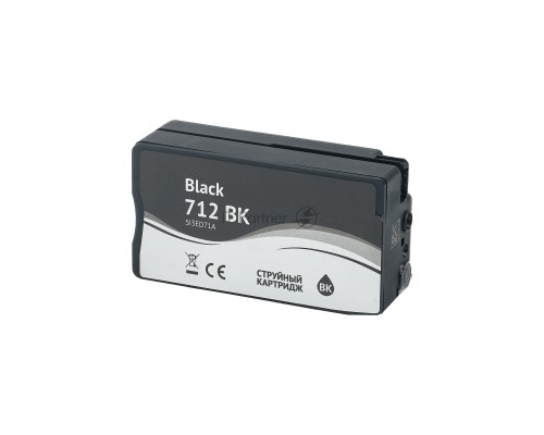 Струйный картридж Sakura 3ED71A (№712 Black) для HP, черный, водорастворимый тип чернил, 80 мл.