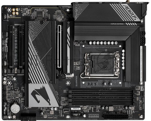 Материнская плата GIGABYTE B760 AORUS ELITE AX DDR4, LGA 1700, Intel B760, 4xDDR4, 4xSATA, 2xM.2, 1xPCI-E 5.0 x16, 1xPCI-E 4.0 x16, 3xUSB-A 3.2 Gen 2, 1xUSB-C 3.2 Gen 2, 1x 2.5Gb LAN, 3x3.5 мм, 7.1, ATX