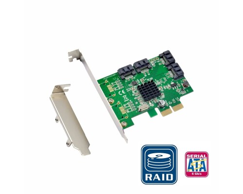 [Контроллер] ORIENT M9230RS4, Контроллер PCI-Ex4 v2.0, SATA3.0 RAID 6Gb/s, 4-port int, RAID 0/1/10/HyperDuo, Marvell 88SE9230 chipset (33293)