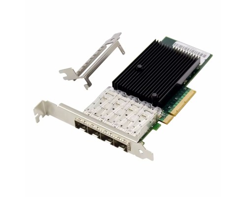 [ORIENT - Сетевые карты] ORIENT XWT-INT710PE8 4SFP+, Сетевая карта PCI-Ex8 v3.0 4xSFP+ 10Gbps Converged Server NIC, Intel X710 chipset, 10/1 Гбит/с, 2 планки крепления в комплекте (33289)