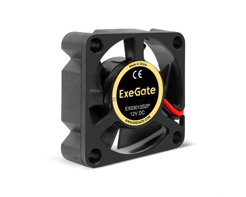 Вентилятор 12B DC ExeGate EX03010S2P (30x30x10 мм, Sleeve bearing (подшипник скольжения), 2pin, 1000RPM, 28,5dBA)