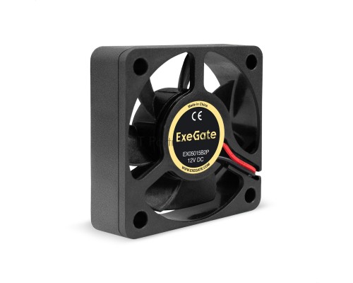 Вентилятор 12В DC ExeGate EX05015B2P (50x50x15 мм, 2-Ball (двойной шарикоподшипник), 2pin, 6000RPM, 33dBA)