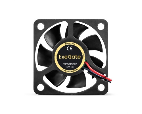 Вентилятор 12В DC ExeGate EX05015B2P (50x50x15 мм, 2-Ball (двойной шарикоподшипник), 2pin, 6000RPM, 33dBA)