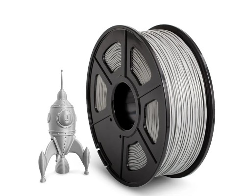 [Совместимые картриджи] Филамент NVPRINT ABS Silver для 3D печати диаметр 1.75мм  длина 330 метров  масса 1 кг