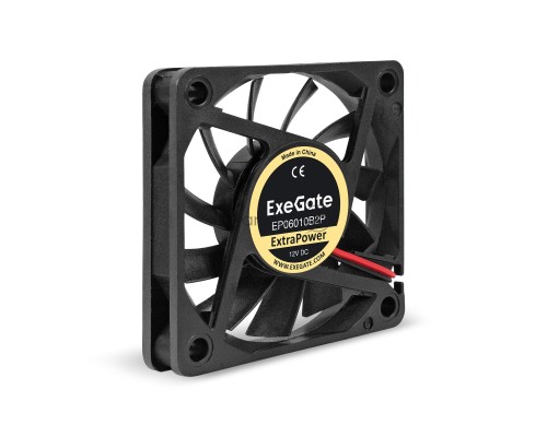 Вентилятор 12В DC ExeGate ExtraPower EP06010B2P (60x60x10 мм, 2-Ball (двойной шарикоподшипник), 2pin, 3200RPM, 26dBA)