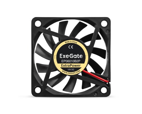 Вентилятор 12В DC ExeGate ExtraPower EP06010B2P (60x60x10 мм, 2-Ball (двойной шарикоподшипник), 2pin, 3200RPM, 26dBA)