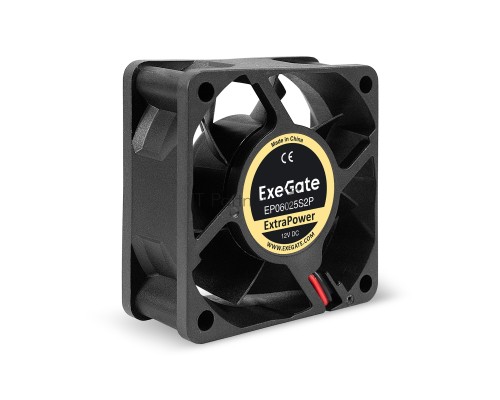Вентилятор 12В DC ExeGate ExtraPower EP06025S2P (60x60x25 мм, Sleeve bearing (подшипник скольжения), 2pin, 4500RPM, 31dBA)