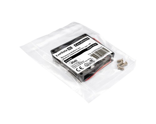 Вентилятор 12В DC ExeGate ExtraSilent ES08015B2P (80x80x15 мм, 2-Ball (двойной шарикоподшипник), 2pin, 1700RPM, 17dBA)