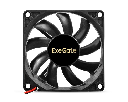 Вентилятор 12В DC ExeGate ExtraSilent ES08015B2P (80x80x15 мм, 2-Ball (двойной шарикоподшипник), 2pin, 1700RPM, 17dBA)