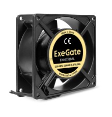 Вентилятор 220В AC ExeGate EX09238BAL (92x92x38 мм, 2-Ball (двойной шарикоподшипник), алюминиевый корпус, подводящий провод 30 см, 2800RPM, 40dBA, RTL)