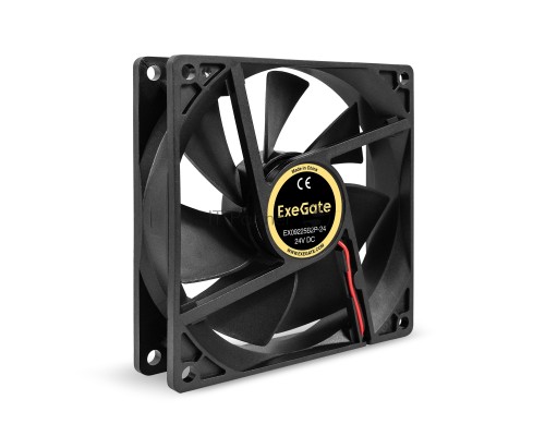 Вентилятор 24В DC ExeGate EX09225B2P-24 (92x92x25 мм, 2-Ball (двойной шарикоподшипник), 2pin, 2750RPM, 34.4dBA)