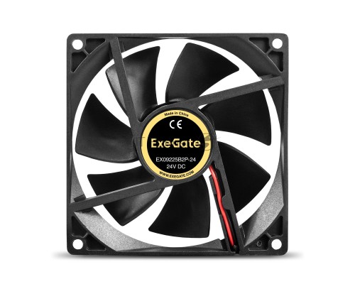 Вентилятор 24В DC ExeGate EX09225B2P-24 (92x92x25 мм, 2-Ball (двойной шарикоподшипник), 2pin, 2750RPM, 34.4dBA)