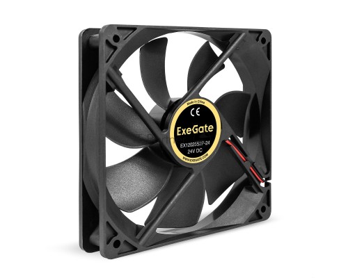 Вентилятор 24В DC ExeGate EX12025S2P-24 (120x120x25 мм, Sleeve bearing (подшипник скольжения), 2pin, 2100RPM, 34.2dBA)