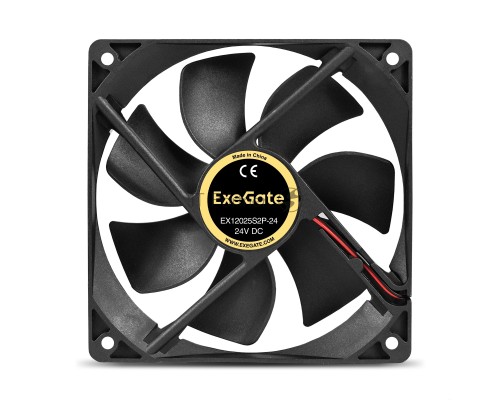 Вентилятор 24В DC ExeGate EX12025S2P-24 (120x120x25 мм, Sleeve bearing (подшипник скольжения), 2pin, 2100RPM, 34.2dBA)