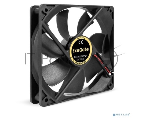 Вентилятор 24В DC ExeGate EX12025S2P-24 (120x120x25 мм, Sleeve bearing (подшипник скольжения), 2pin, 2100RPM, 34.2dBA)