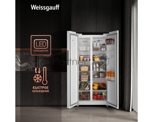 Холодильник Weissgauff WSBS 600 W NoFrost Inverter Water Dispenser Холодильник Weissgauff WSBS 600 W NoFrost Inverter Water Dispenser