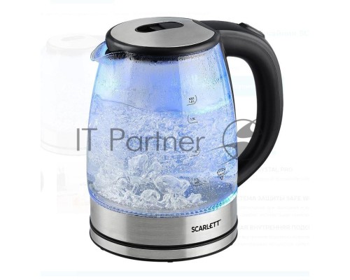 Чайник электрический Scarlett SC-EK27G70 1.8л. 1800Вт серебристый/черный (корпус: стекло)