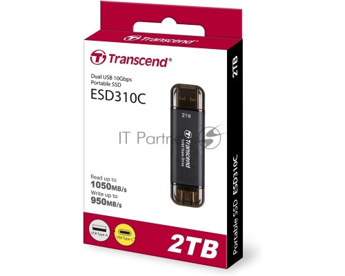 Накопитель SSD Transcend USB-C 2TB TS2TESD310C серый USB-A