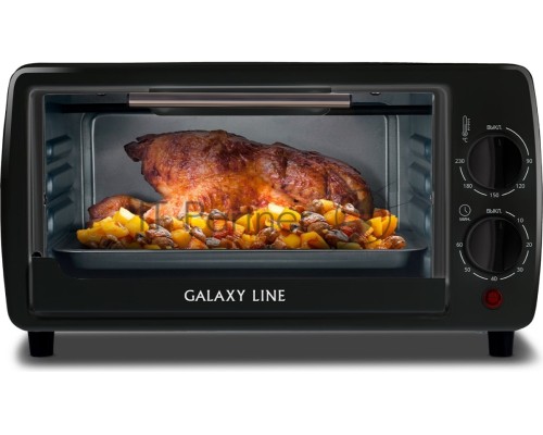 Мини-печь Galaxy Line GL 2625, черный, 8 л, 1000 Вт, таймер на 60 минут, индикатор работы, автоотключение