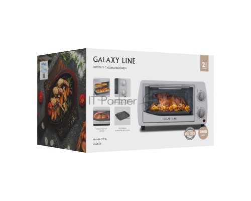 Мини-печь Galaxy Line GL 2626, белый, 10 л, 1000 Вт, таймер на 60 минут, индикатор работы, автоотключение
