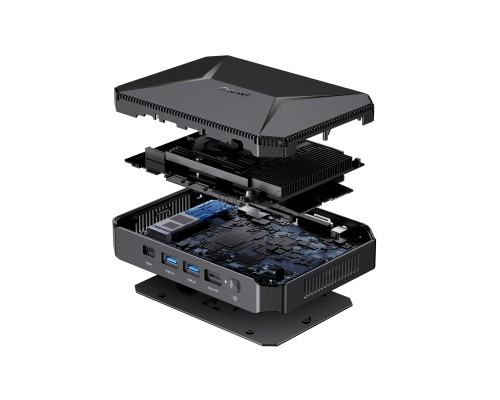 Компьютер Chuwi  HeroBox  Intel N-series N100(0.8Ghz)/8192Mb/256SSDGb/Int:Intel UHD Graphics 600/BT/WiFi/war 1y/0.59kg/Black/Win11Home + BT5.2/USB3.0*2, USB2.0*2/HDMI 2.0 *1 (4K 60Hz)/VGA*1/M.2*2, 2280, MAX 1TB, PCIE & SATA3/Type-C*1/Ear