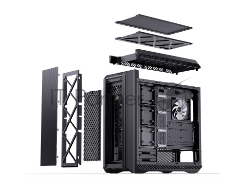 Корпус компьютерный E-ATX/ JONSBO D500 BK, E-ATX case, 2xU3.0+1xType-C, Combo Audio, 2.0mm aluminium +metal