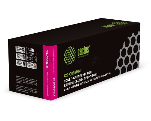 Картридж лазерный Cactus CS-C069HM 069H пурпурный (5500стр.) для Canon i-Sensys MF752Cdw MF752/MF754Cdw MF754