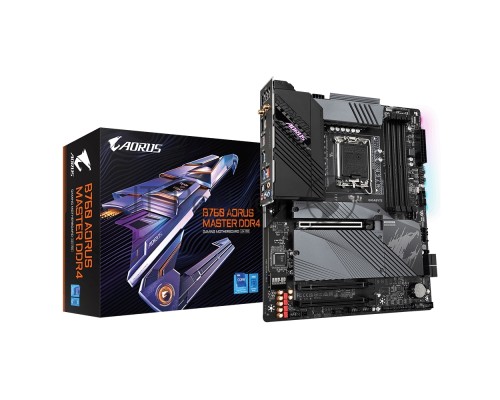 Материнская плата Gigabyte B760 AORUS MASTER DDR4, LGA 1700, Intel B760, 4xDDR4, 4xSATA, 3xM.2, 1xPCI-E 4.0 x16, 2xPCI-E 3.0 x16, 1xHDMI, 1xDP, 1x 2.5Gb LAN, 4xUSB-A 2.0, 4xUSB 3.2 Gen 1, 1xUSB 3.2 Gen 2, 1xUSB-C 3.2 Gen 2x2, 3x3.5 мм, 7.1, ATX