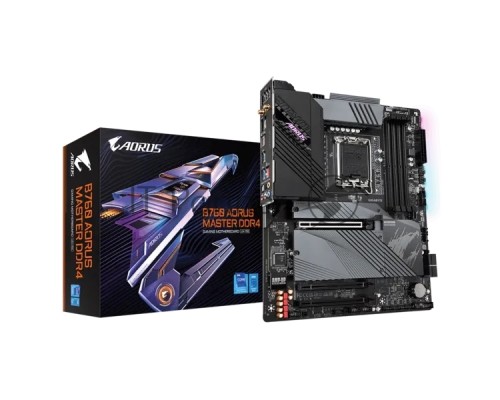 Материнская плата Gigabyte B760 AORUS MASTER DDR4, LGA 1700, Intel B760, 4xDDR4, 4xSATA, 3xM.2, 1xPCI-E 4.0 x16, 2xPCI-E 3.0 x16, 1xHDMI, 1xDP, 1x 2.5Gb LAN, 4xUSB-A 2.0, 4xUSB 3.2 Gen 1, 1xUSB 3.2 Gen 2, 1xUSB-C 3.2 Gen 2x2, 3x3.5 мм, 7.1, ATX