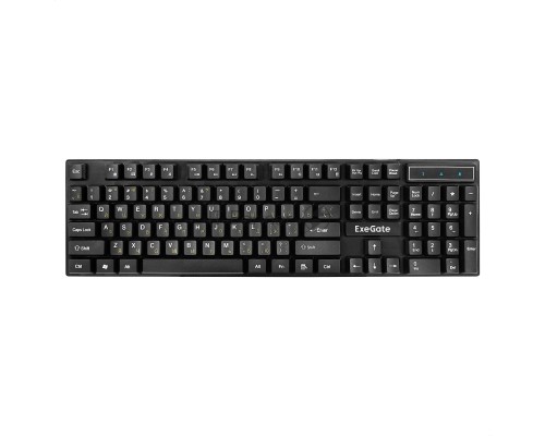 Комплект ExeGate Professional Standard Combo MK110 (клавиатура влагозащищенная 104кл. + мышь оптическая 1000dpi, 3 кнопки и колесо прокрутки, длина кабелей 1,5м; USB, черный, Color Box)