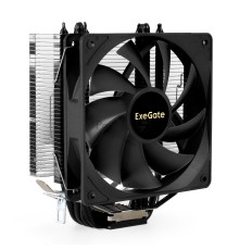 Кулер ExeGate Dark Magic EE400XL-PWM (Al+Cu, черное покрытие, 4 тепл.трубки, LGA775/1150/1151/1155/1156/1200/1700/AM2/AM2+/AM3/AM3+/AM4/AM5/FM1/FM2/754/939/940, TDP 140W, Fan 120mm, PWM, 800-2400RPM, Hydro bearing, 4pin, 11-37db, 480г, с термопастой, на 