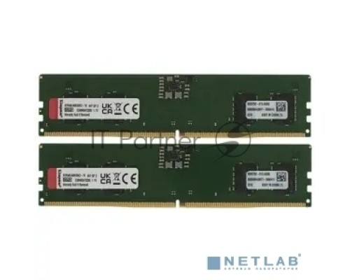 Оперативная память Kingston 16GB DDR5 4800 (2*8Gb) DIMM KVR48U40BS6K2-16 Non-ECC , CL40 , 1.1V, 288-pin 16Gbit, RTL